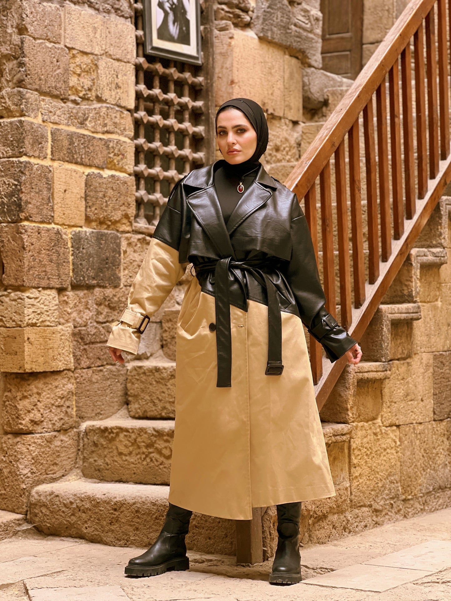 The Leather And A Metrical Trench Coat