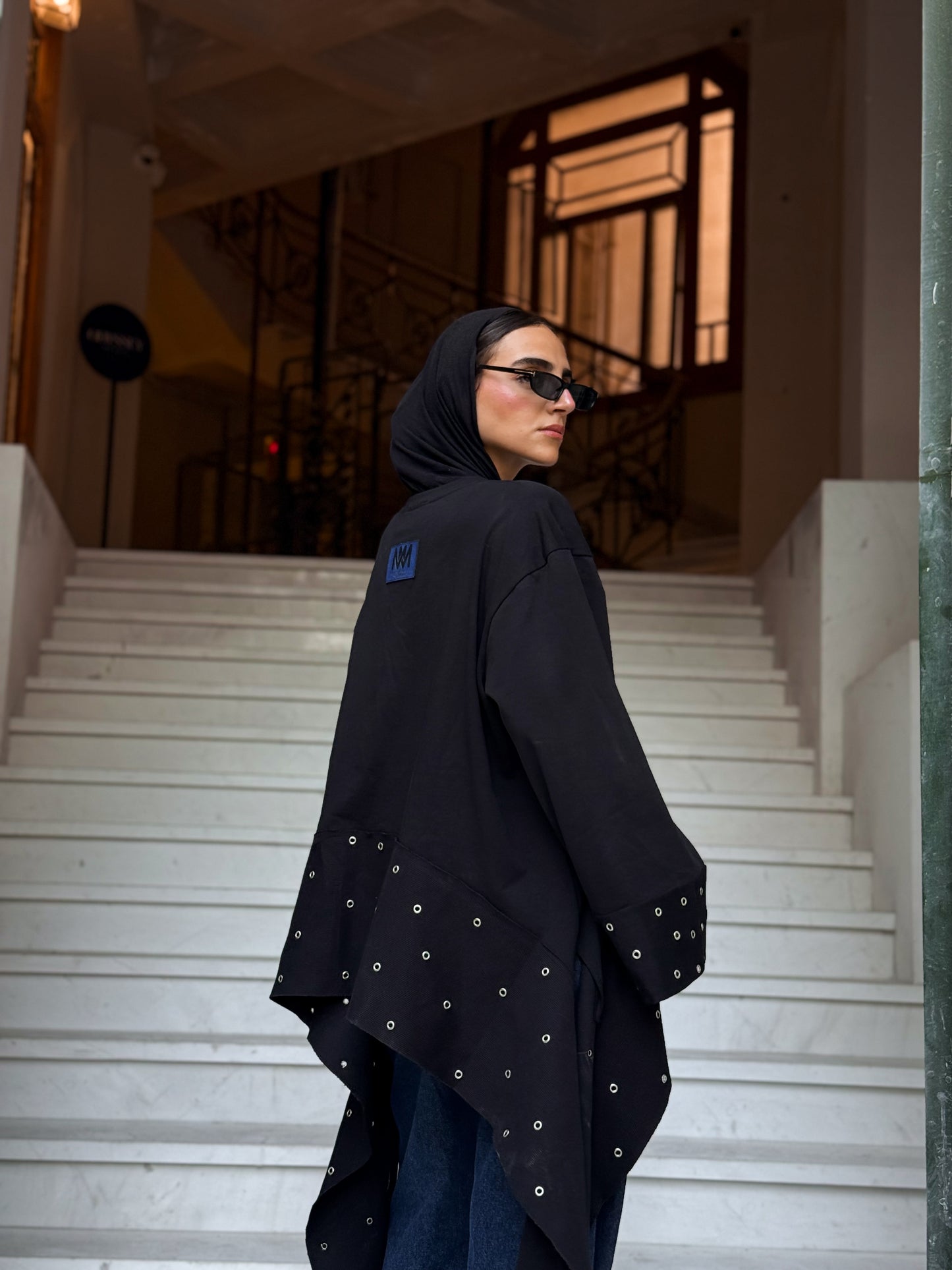 Eyelet T-shirt BLACK