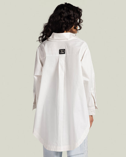 The high-low white shirt