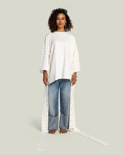 The Multi-Way Eyelets T-shirt - Pearl