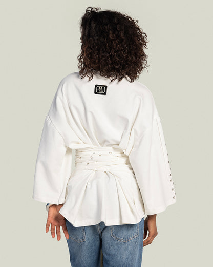 The Multi-Way Eyelets T-shirt - Pearl
