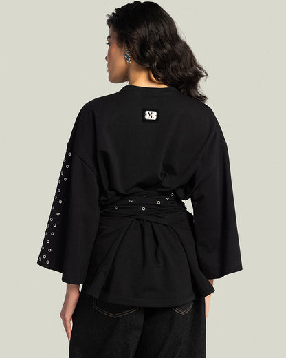 The Multi-Way Eyelets T-shirt - Noir
