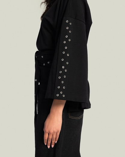 The Multi-Way Eyelets T-shirt - Noir