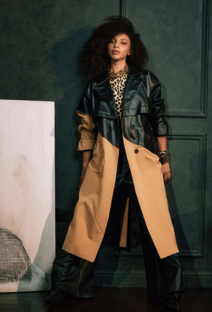 The Leather And A Metrical Trench Coat