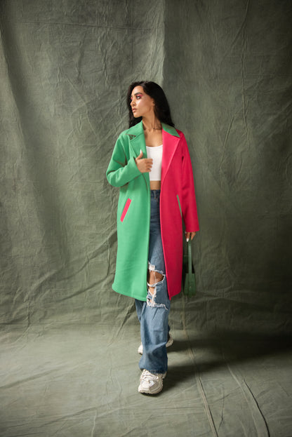 Green Over Pink Coat