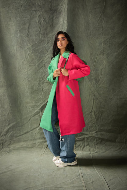 Green Over Pink Coat