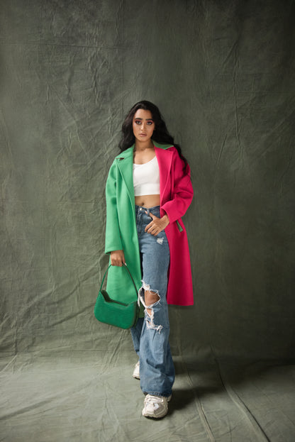 Green Over Pink Coat