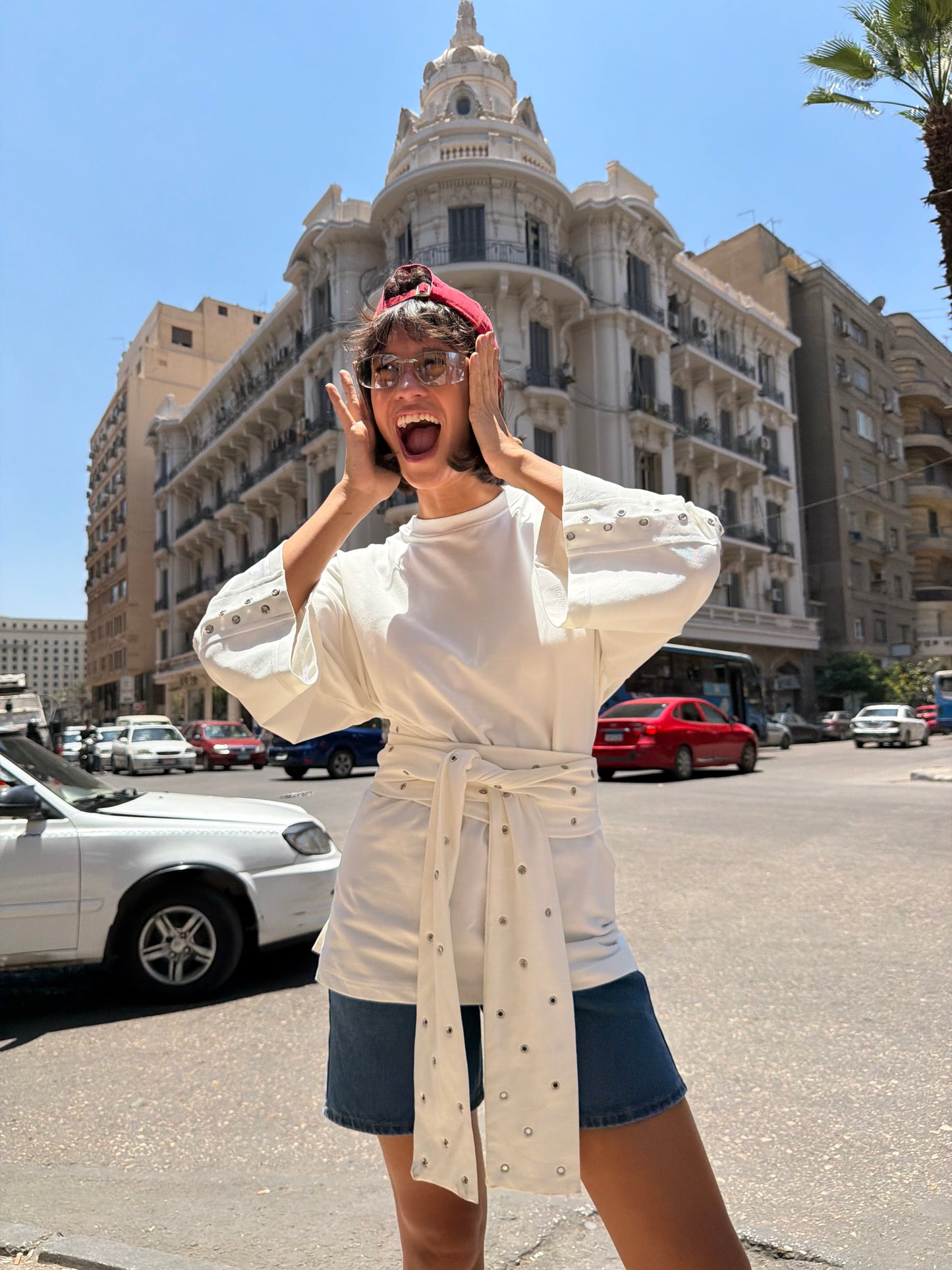 The Multi-Way Eyelets T-shirt - Pearl
