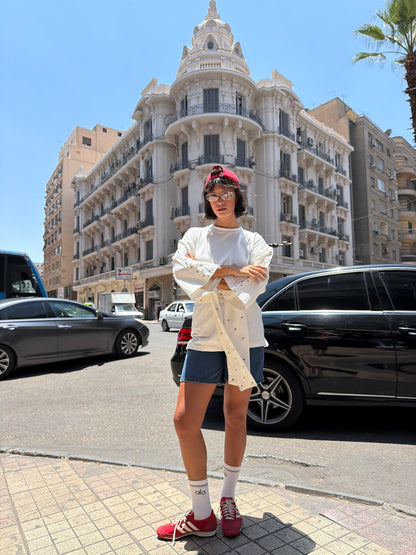 The Multi-Way Eyelets T-shirt - Pearl
