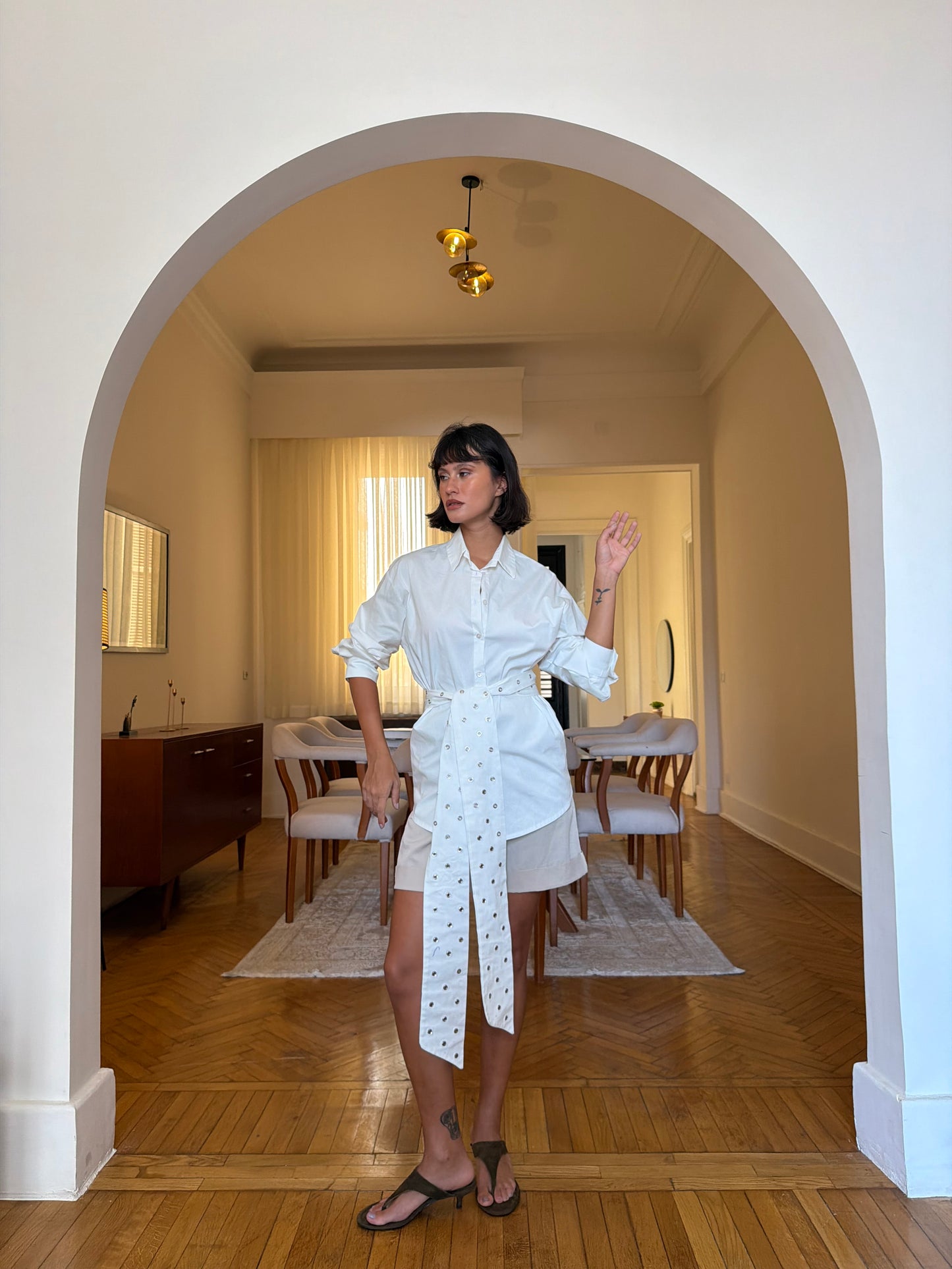 The multi-way Eyelets shirt