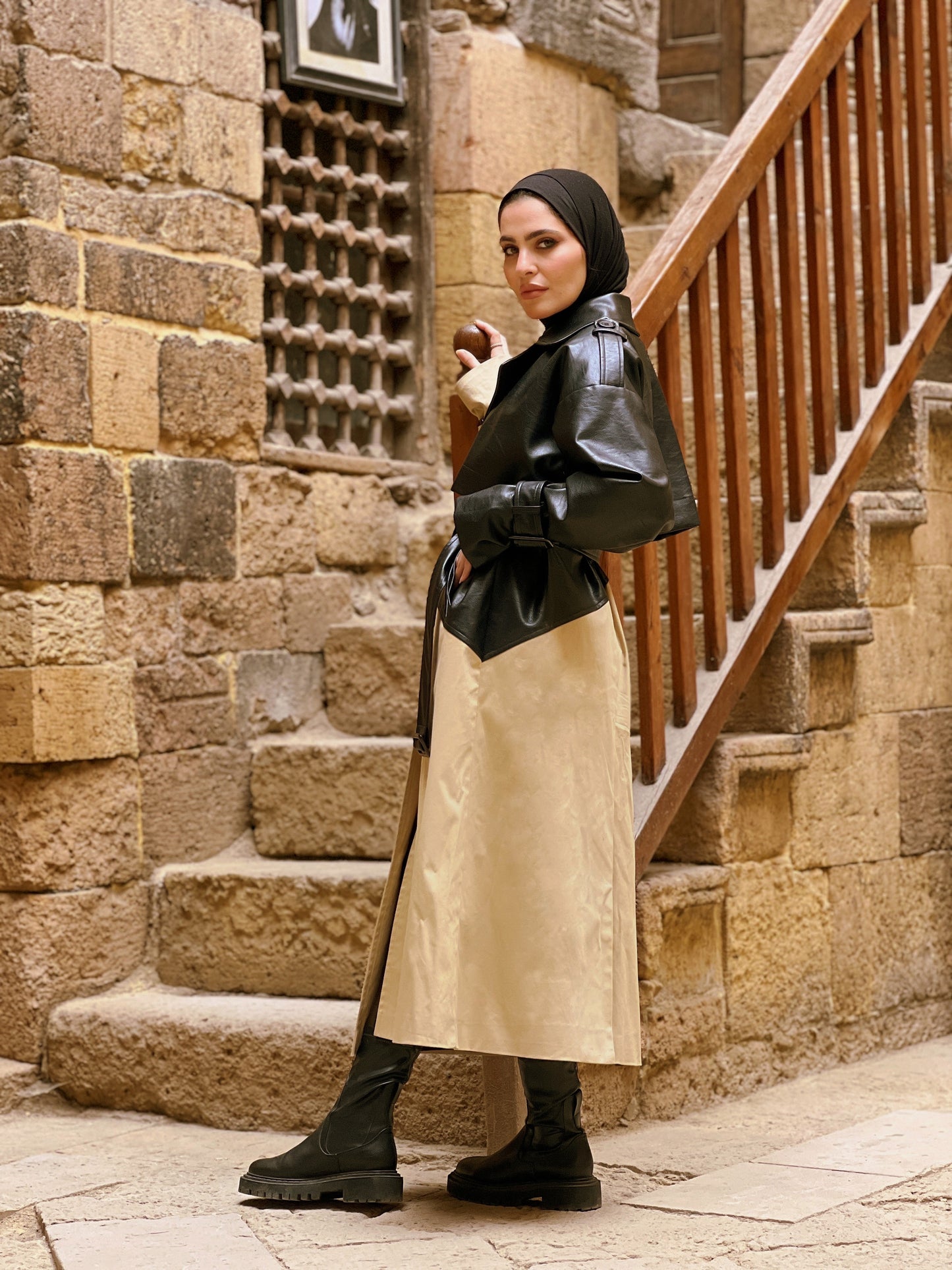 The Leather And A Metrical Trench Coat