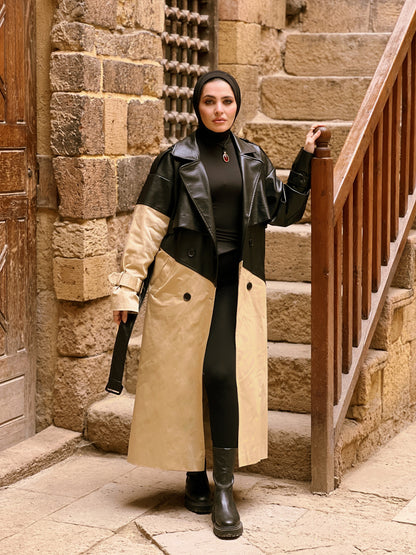 The Leather And A Metrical Trench Coat