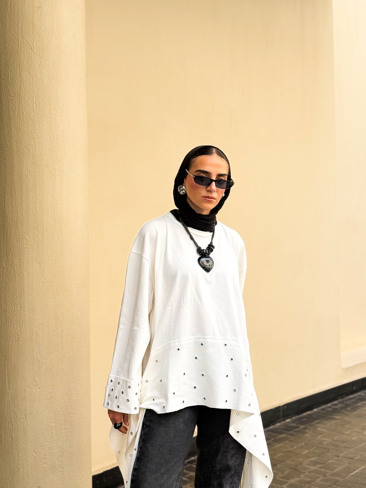 Eyelet T-shirt WHITE
