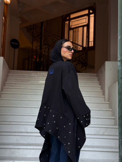 Eyelet T-shirt BLACK