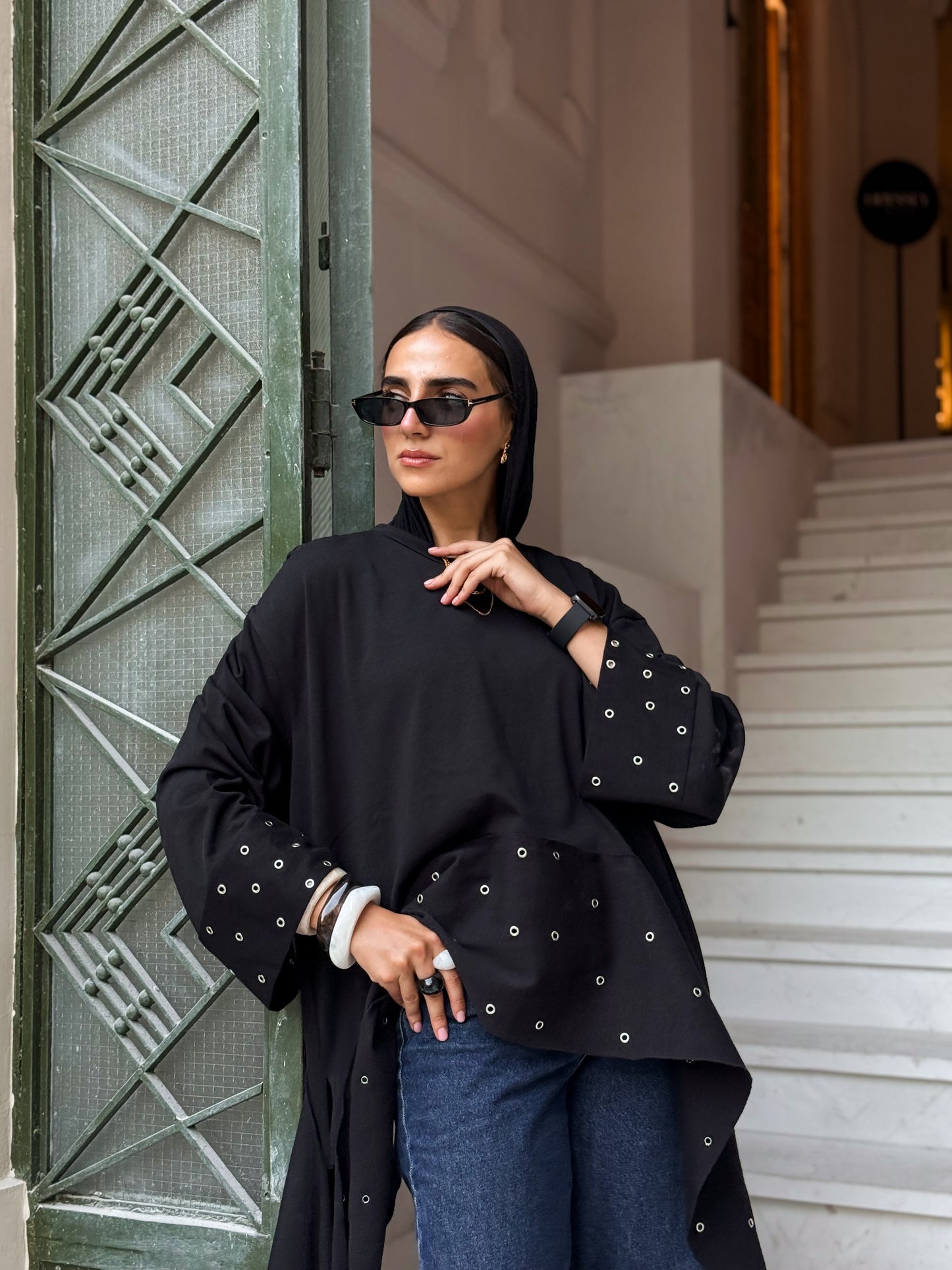 Eyelet T-shirt BLACK